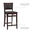 Pemberly Row Wood Bar Stool Chair in Merlot - Square Seat & Footrest & Backrest