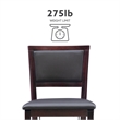 Pemberly Row Wood Bar Stool Chair in Merlot - Square Seat & Footrest & Backrest
