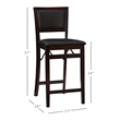 Pemberly Row Wood Bar Stool Chair in Merlot - Square Seat & Footrest & Backrest