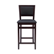 Pemberly Row Wood Bar Stool Chair in Merlot - Square Seat & Footrest & Backrest