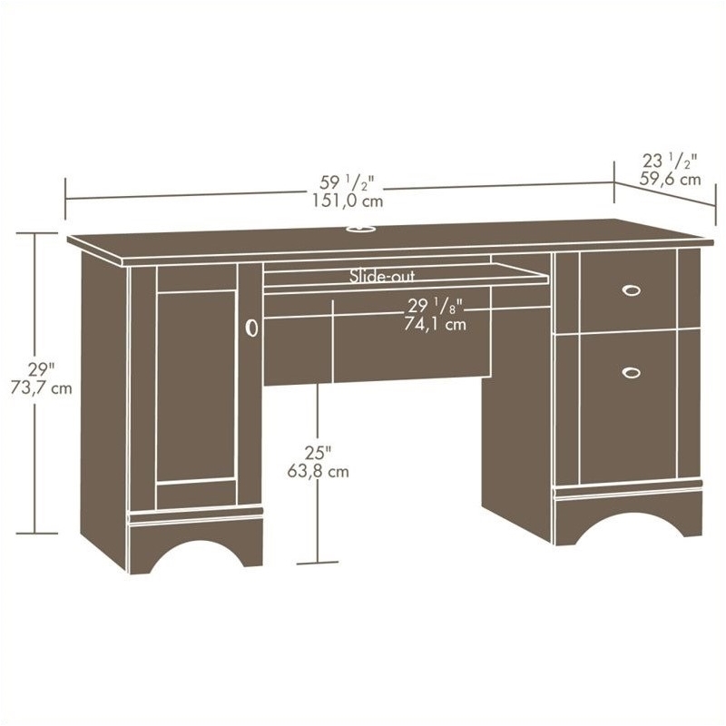 Pemberly Row Transitional Wood Computer Desk in Brushed Maple