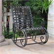 Pemberly Row Iron Scroll High-Back Patio Rocking Chair