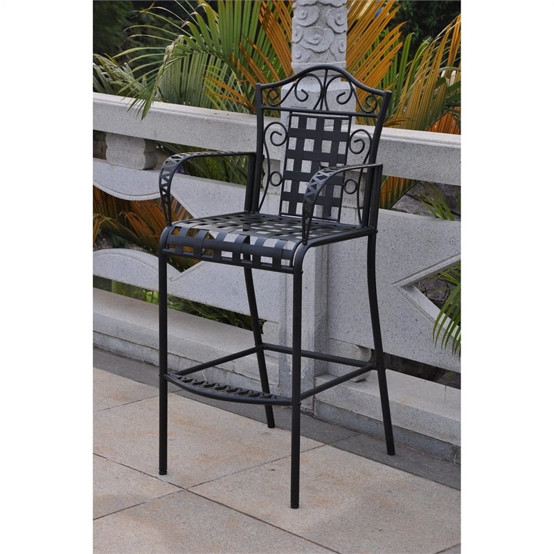 Pemberly Row 3-Piece Iron Patio Bar-height Bistro Set