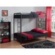 Pemberly Row Twin over Convertible Futon Sofa Bunk Bed in Black