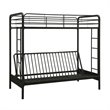 Pemberly Row Twin over Convertible Futon Sofa Bunk Bed in Black