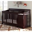 Pemberly Row 4-in-1 Convertible Crib and Changing Table Set in Espresso