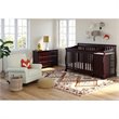 Pemberly Row 4-in-1 Convertible Crib and Changing Table Set in Espresso
