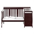 Pemberly Row Wood Chocolate 4-in-1 Convertible Crib and Changing Table Set