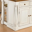 Pemberly Row Farmhouse Wood Kitchen Island with Granite Top in Antique White