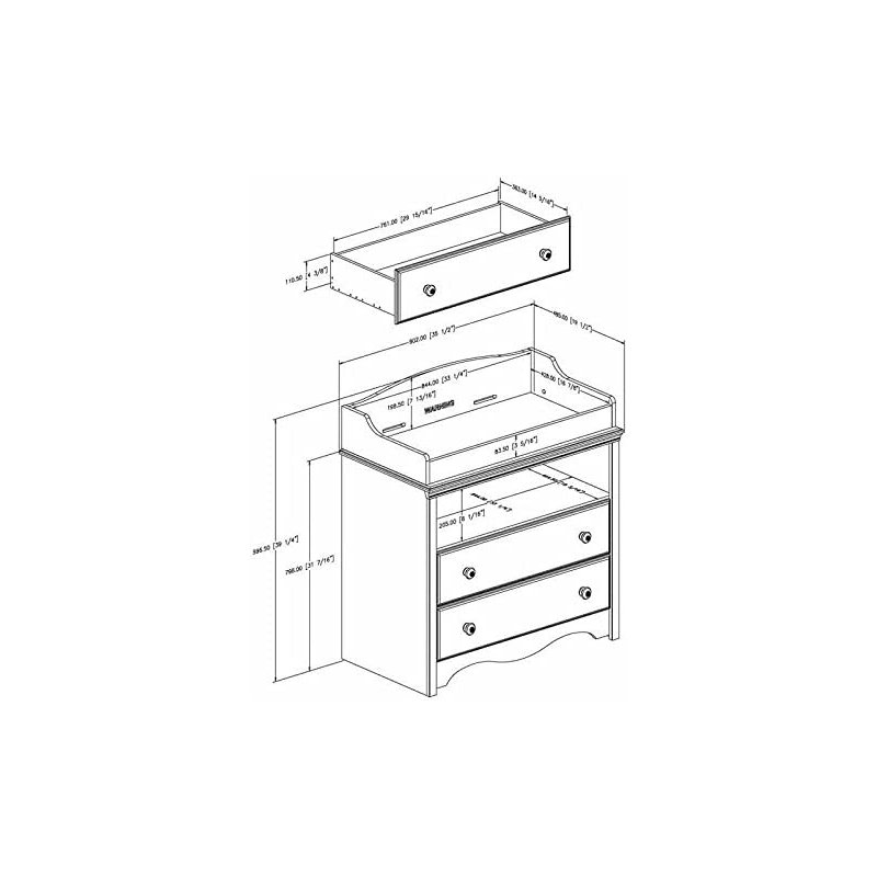 Pemberly Row Changing Table in Pure White