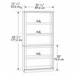 Pemberly Row Traditional Engineered Wood 5-Shelf Bookcase in Oiled Oak