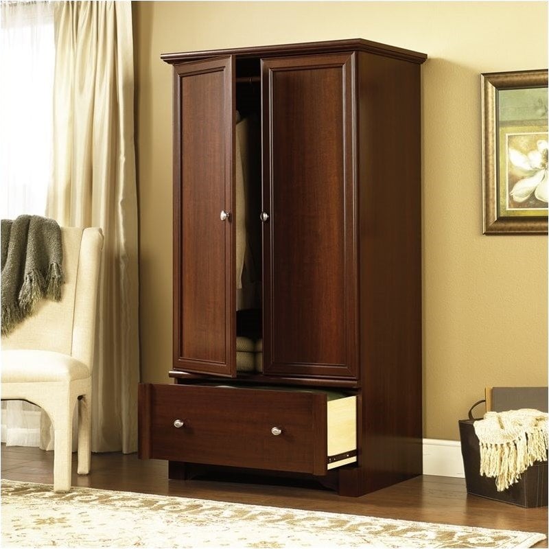 Pemberly Row Wardrobe Armoire in Cherry PR385955