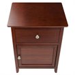 Pemberly Row Transitional Solid Wood Nightstand with Drawer in Walnut