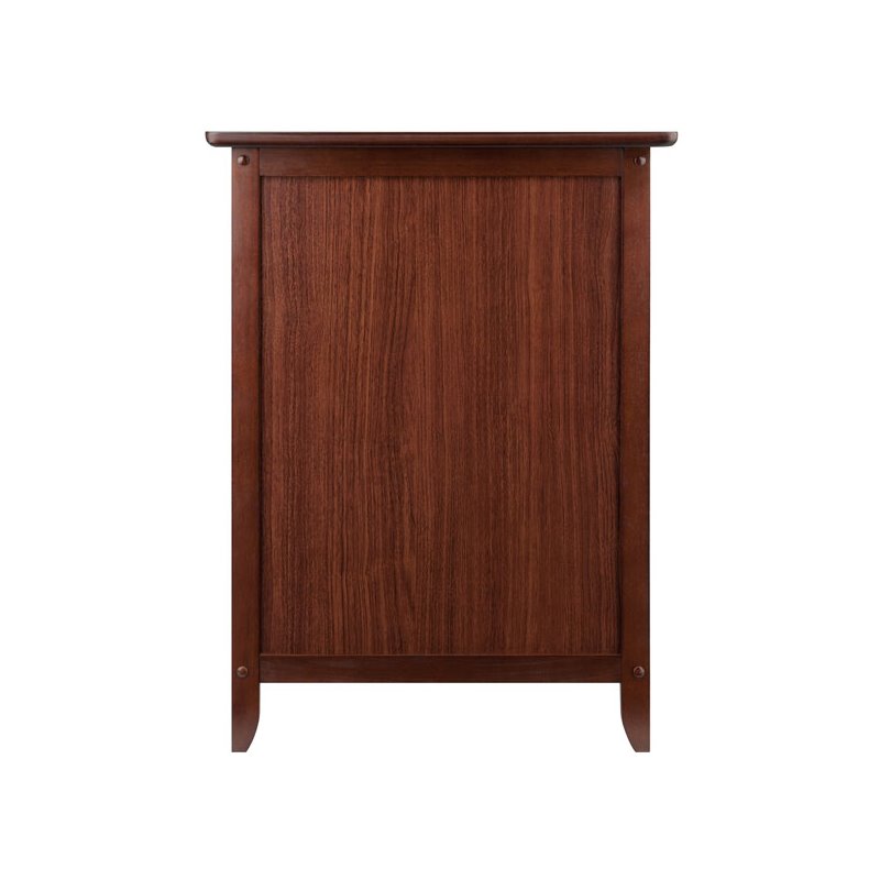 Pemberly Row Transitional Solid Wood Nightstand with Drawer in Walnut