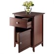 Pemberly Row Transitional Solid Wood Nightstand with Drawer in Walnut