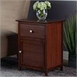 Pemberly Row Transitional Solid Wood Nightstand with Drawer in Walnut