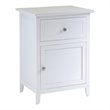 Pemberly Row Solid Wood Nightstand with Drawer and Door in White