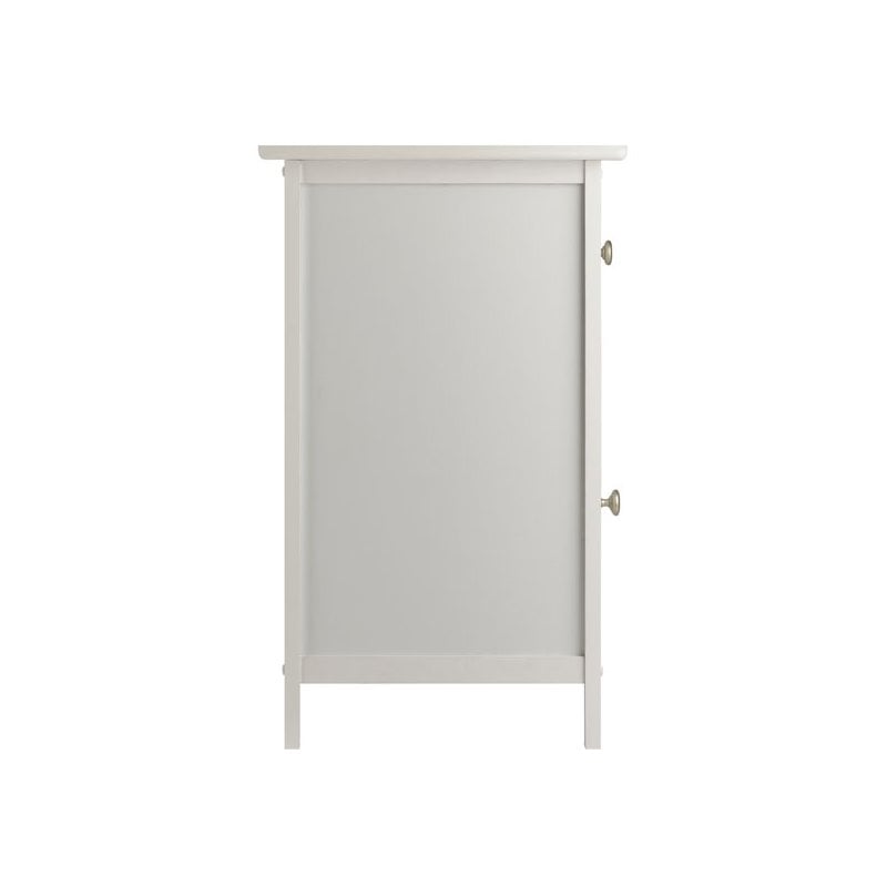 Pemberly Row Solid Wood Nightstand with Drawer and Door in White