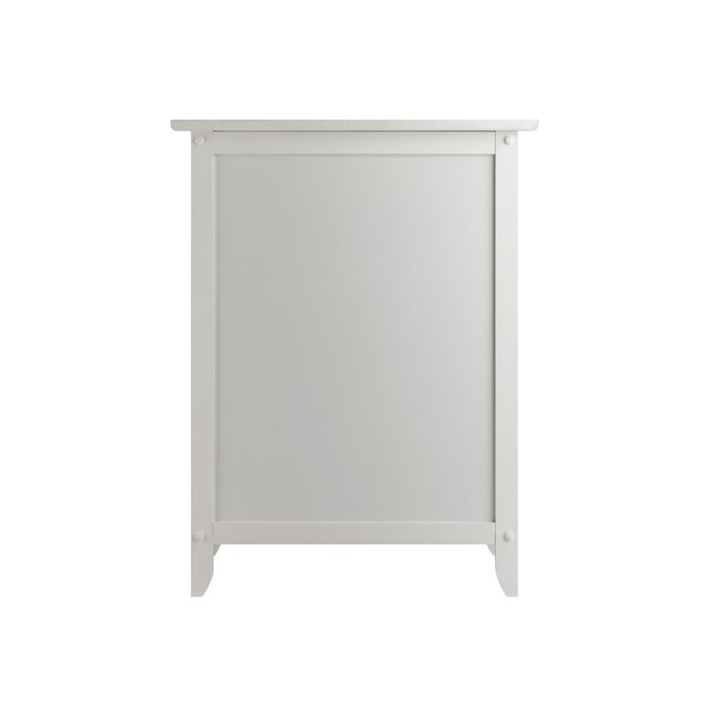 Pemberly Row Solid Wood Nightstand with Drawer and Door in White
