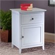 Pemberly Row Solid Wood Nightstand with Drawer and Door in White