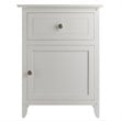 Pemberly Row Solid Wood Nightstand with Drawer and Door in White