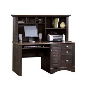 pemberly row computer desk with hutch and 3 drawers