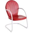 Pemberly Row Outdoor Patio Sturdy Metal Chair in Red