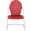 Pemberly Row Outdoor Patio Sturdy Metal Chair in Red