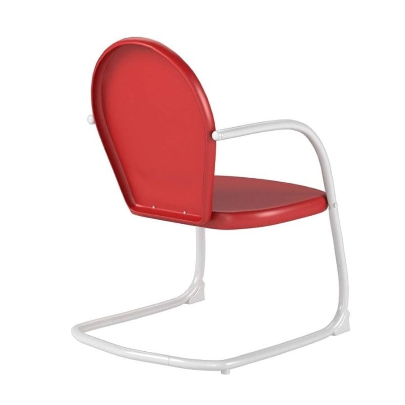 Pemberly Row Outdoor Patio Sturdy Metal Chair in Red