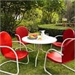 Pemberly Row Outdoor Patio Sturdy Metal Chair in Red