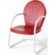 Pemberly Row Outdoor Patio Sturdy Metal Chair in Red