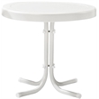 Pemberly Row Modern Sturdy Steel Metal Patio End Table in White