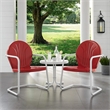 Pemberly Row 3 Metal Outdoor Seating Set in Red