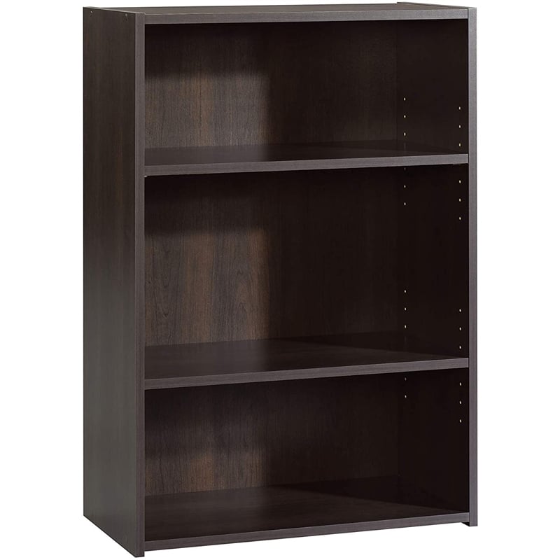 Pemberly Row 3-Shelf Modern Engineered Wood Bookcase in Cinnamon Cherry