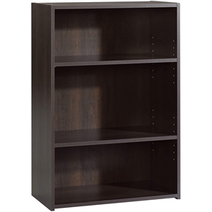 Pemberly Row 3-Shelf Modern Engineered Wood Bookcase in Cinnamon Cherry