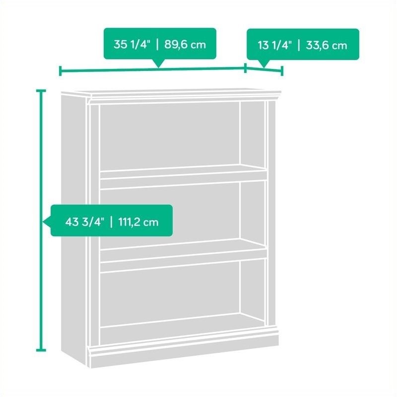 Pemberly Row 3 Shelves Modern Wood Bookcase in Jamocha Wood Black