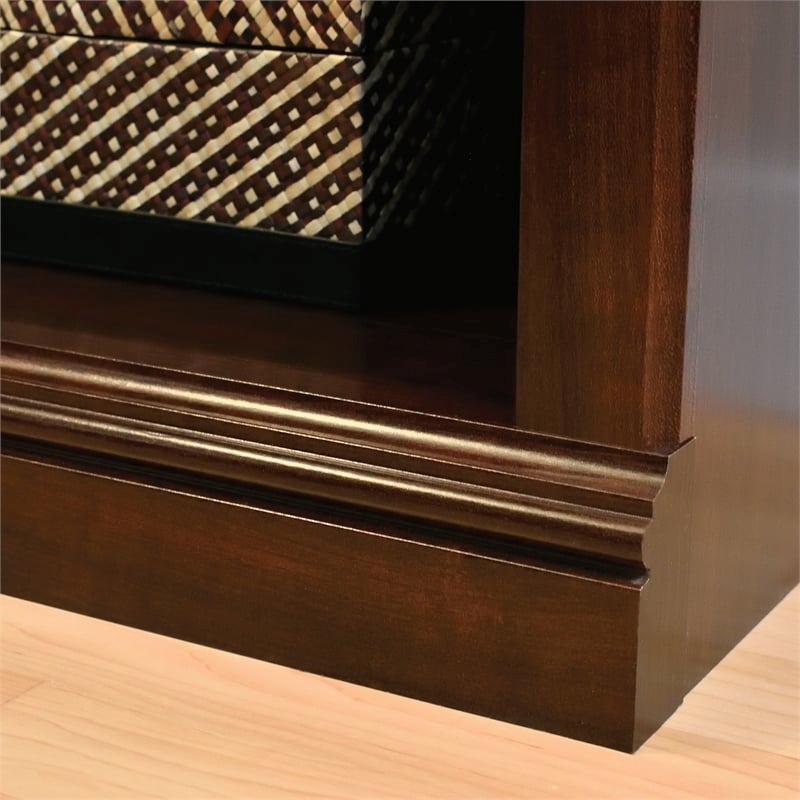 Pemberly Row 5-Shelf Modern Engineered Wood Bookcase in Select Cherry