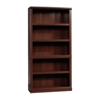 Pemberly Row 5-Shelf Modern Engineered Wood Bookcase in Select Cherry