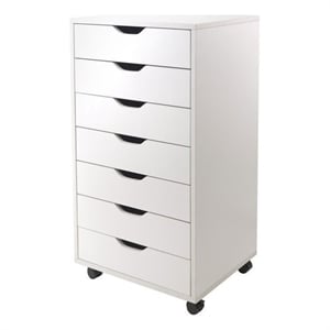 pemberly row cabinet for closet office with 7 drawers in white