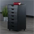 Pemberly Row 7-Drawer Modern Composite Wood Storage Cabinet in Black