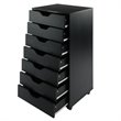 Pemberly Row 7-Drawer Modern Composite Wood Storage Cabinet in Black