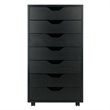 Pemberly Row 7-Drawer Modern Composite Wood Storage Cabinet in Black