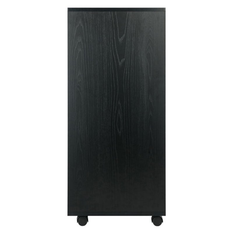 Pemberly Row 7-Drawer Modern Composite Wood Storage Cabinet in Black