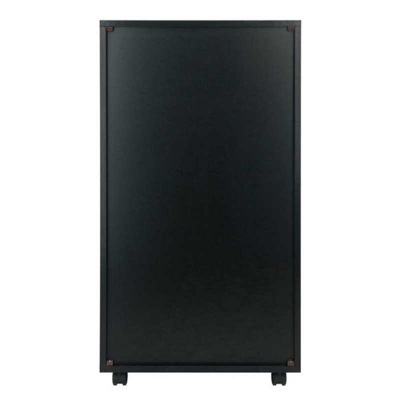 Pemberly Row 7-Drawer Modern Composite Wood Storage Cabinet in Black