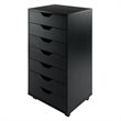 Pemberly Row 7-Drawer Modern Composite Wood Storage Cabinet in Black
