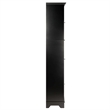 Pemberly Row Adjustable Shelf Modern Solid Wood Tall Linen Cabinet in Black