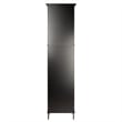 Pemberly Row Adjustable Shelf Modern Solid Wood Tall Linen Cabinet in Black