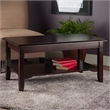 Pemberly Row Transitional Solid Wood Coffee Table in Cappuccino