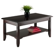 Pemberly Row Transitional Solid Wood Coffee Table in Cappuccino