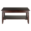 Pemberly Row Transitional Solid Wood Coffee Table in Cappuccino